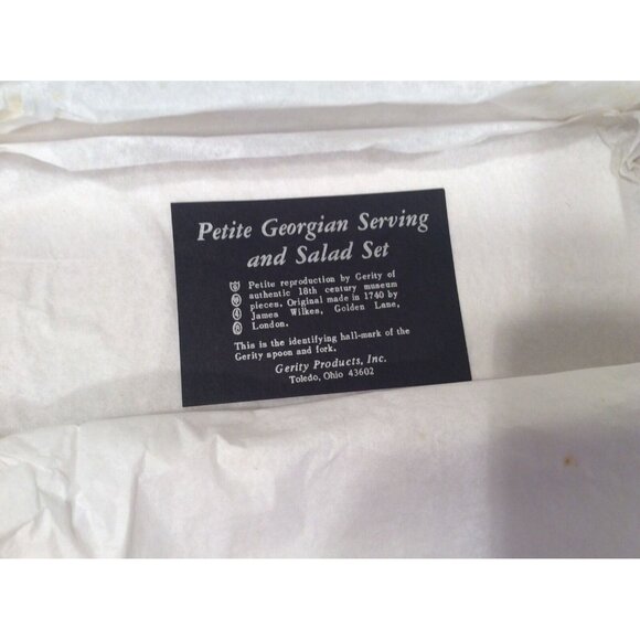 Gerity Petite Georgian Serving Salad Set Silver Plate Reproduction of 1740 - Picture 9 of 11